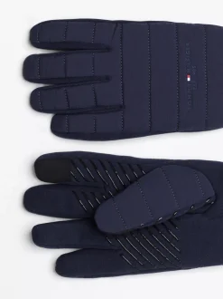 Czapki I Szaliki*Tommy Hilfiger Rękawiczki Z Pikowanymi Przeszyciami I Logo DESERT SKY