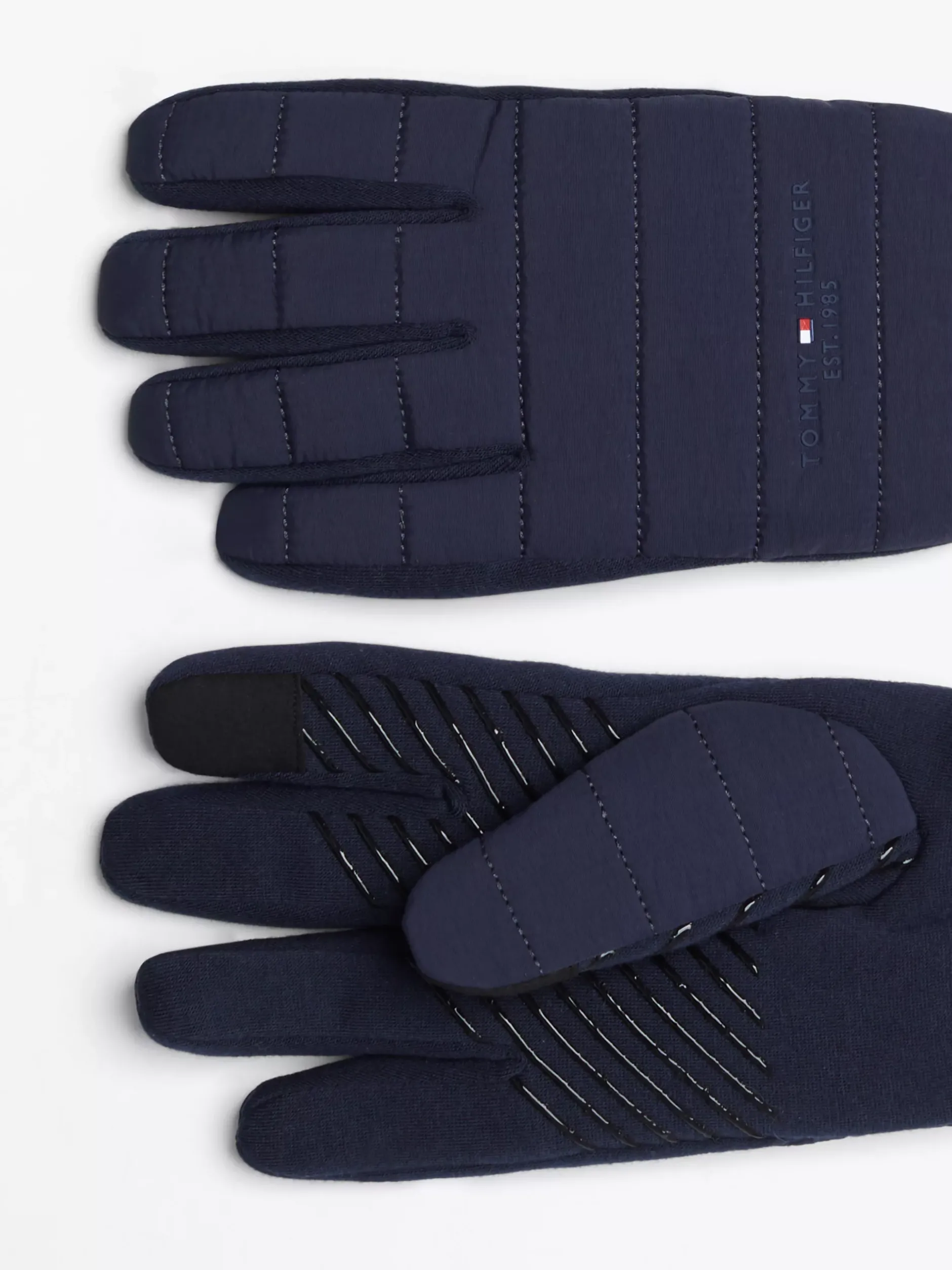 Czapki I Szaliki*Tommy Hilfiger Rękawiczki Z Pikowanymi Przeszyciami I Logo DESERT SKY