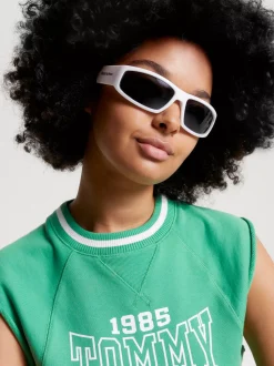 Okulary Przeciwsłoneczne|Okulary Przeciwsłoneczne*Tommy Hilfiger Różowe Prostokątne Okulary Przeciwsłoneczne WHITE