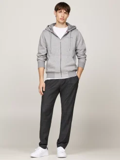 Bluzy Dresowe & Z Kapturem*Tommy Hilfiger Rozpinana Bluza Z Kapturem MEDIUM GREY HEATHER