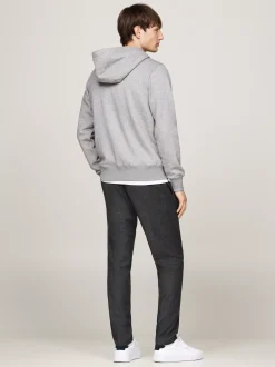 Bluzy Dresowe & Z Kapturem*Tommy Hilfiger Rozpinana Bluza Z Kapturem MEDIUM GREY HEATHER