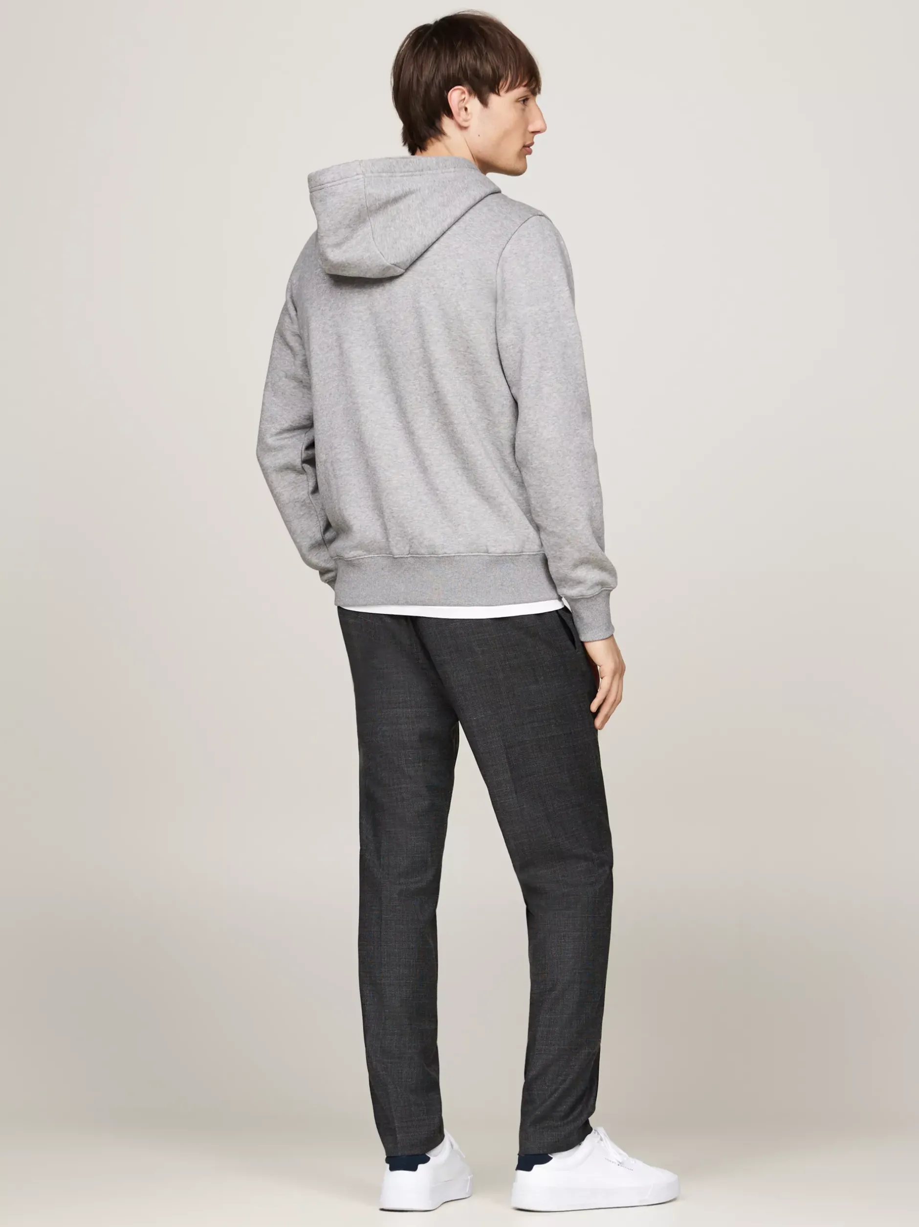 Bluzy Dresowe & Z Kapturem*Tommy Hilfiger Rozpinana Bluza Z Kapturem MEDIUM GREY HEATHER