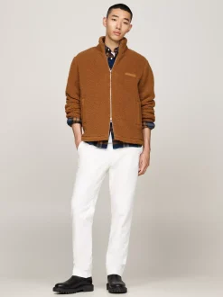 Bluzy Dresowe & Z Kapturem*Tommy Hilfiger Rozpinana Bluza Z Teksturowanej Dzianiny COUNTRY BROWN