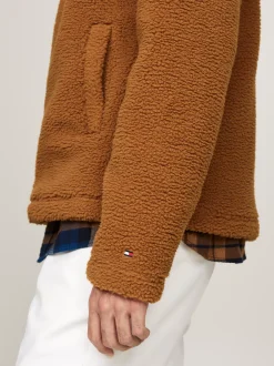 Bluzy Dresowe & Z Kapturem*Tommy Hilfiger Rozpinana Bluza Z Teksturowanej Dzianiny COUNTRY BROWN
