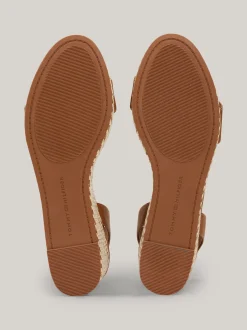 Sandały*Tommy Hilfiger Sandały Na Koturnach Z Rafii NATURAL COGNAC