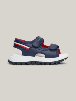 Obuwie I Akcesoria*Tommy Hilfiger Sandały Na Rzepy Z Sygnowaną Tasiemką BLUE