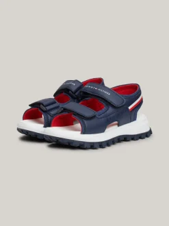 Obuwie I Akcesoria*Tommy Hilfiger Sandały Na Rzepy Z Sygnowaną Tasiemką BLUE