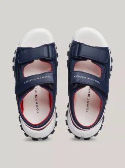 Obuwie I Akcesoria*Tommy Hilfiger Sandały Na Rzepy Z Sygnowaną Tasiemką BLUE