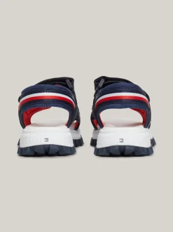 Obuwie I Akcesoria*Tommy Hilfiger Sandały Na Rzepy Z Sygnowaną Tasiemką BLUE