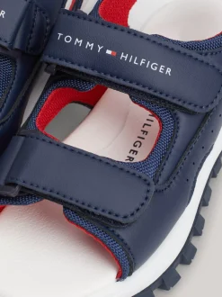 Obuwie I Akcesoria*Tommy Hilfiger Sandały Na Rzepy Z Sygnowaną Tasiemką BLUE