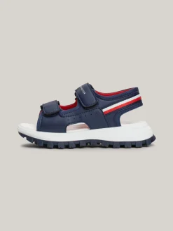 Obuwie I Akcesoria*Tommy Hilfiger Sandały Na Rzepy Z Sygnowaną Tasiemką BLUE
