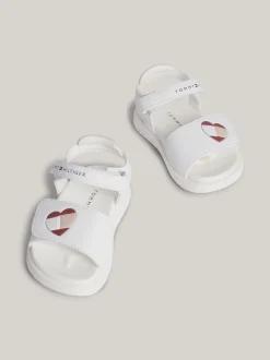Obuwie I Akcesoria*Tommy Hilfiger Sandały Z Zapięciem Na Rzep WHITE/PINK