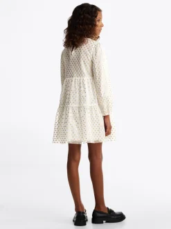 Sukienki*Tommy Hilfiger Siateczkowa Sukienka Z Rozkloszowanym Dołem ANCIENT WHITE ALLOVER
