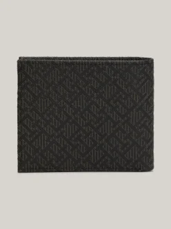 Portfele & Breloczki Do Kluczy*Tommy Hilfiger Składany Portfel Skórzany Business W Monogram TH BLACK