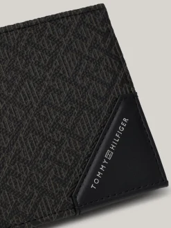 Portfele & Breloczki Do Kluczy*Tommy Hilfiger Składany Portfel Skórzany Business W Monogram TH BLACK