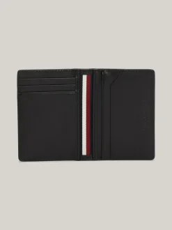 Portfele & Breloczki Do Kluczy*Tommy Hilfiger Składany Portfel Skórzany Casual BLACK