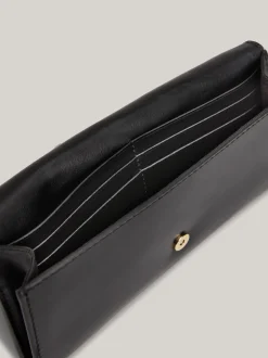 Portfele & Breloczki Do Kluczy*Tommy Hilfiger Składany Portfel Z Klapką Ze Skóry Heritage BLACK