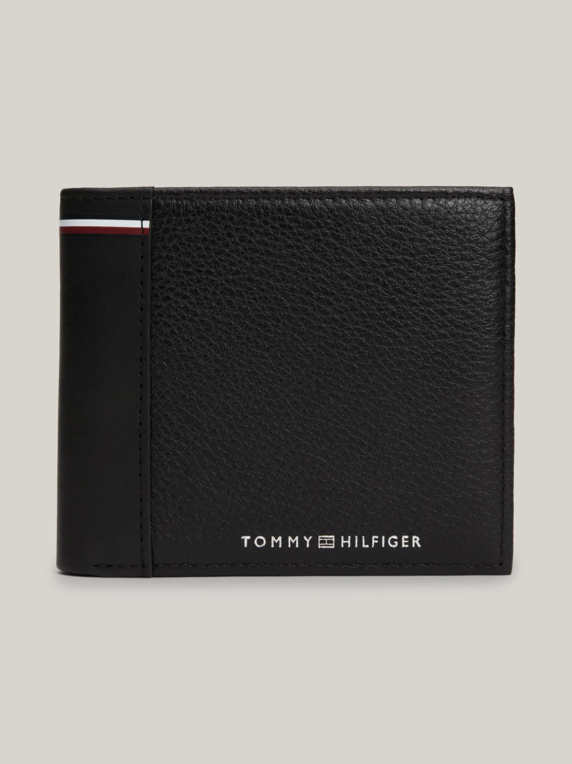 Portfele & Breloczki Do Kluczy*Tommy Hilfiger Składany Portfel Ze Skóry BLACK