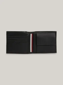 Portfele & Breloczki Do Kluczy*Tommy Hilfiger Składany Portfel Ze Skóry BLACK