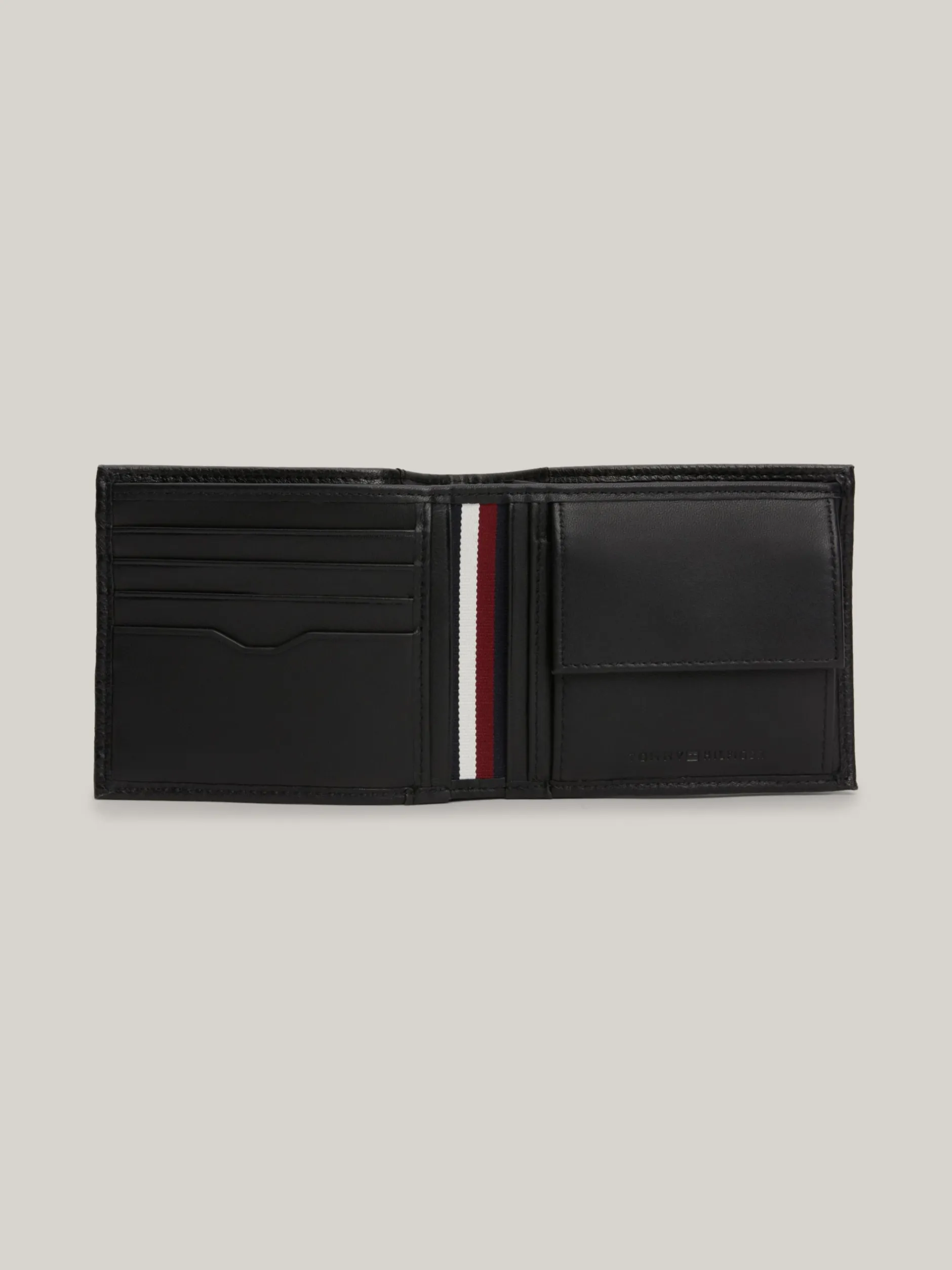 Portfele & Breloczki Do Kluczy*Tommy Hilfiger Składany Portfel Ze Skóry BLACK