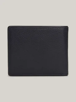 Portfele & Breloczki Do Kluczy*Tommy Hilfiger Składany Portfel Ze Skóry Casual SPACE BLUE