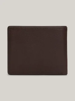 Portfele & Breloczki Do Kluczy*Tommy Hilfiger Składany Portfel Ze Skóry Casual COFFEE BEAN