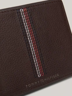 Portfele & Breloczki Do Kluczy*Tommy Hilfiger Składany Portfel Ze Skóry Casual COFFEE BEAN