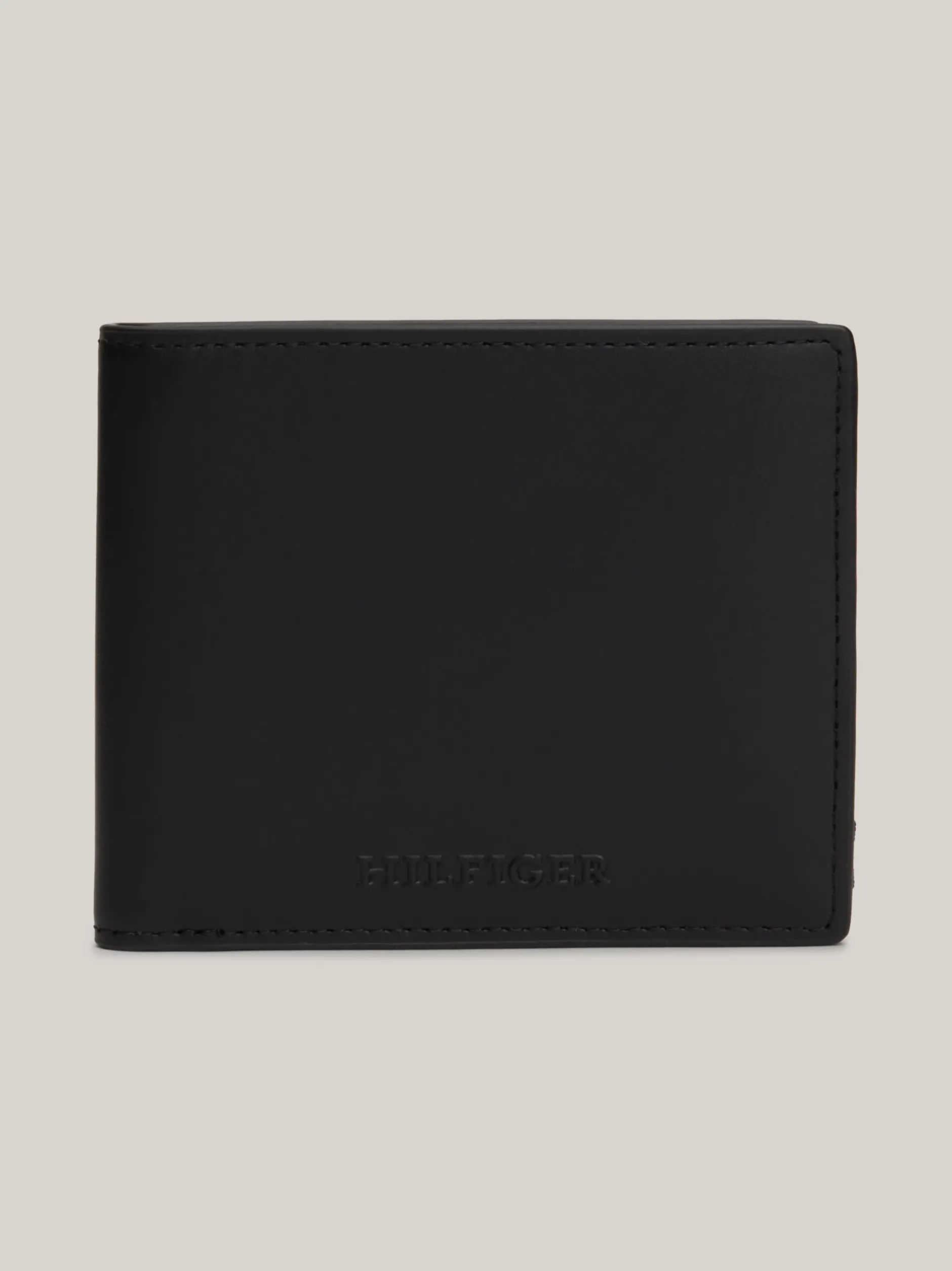 Portfele & Breloczki Do Kluczy*Tommy Hilfiger Składany Portfel Ze Skóry Hilfiger Monotype BLACK