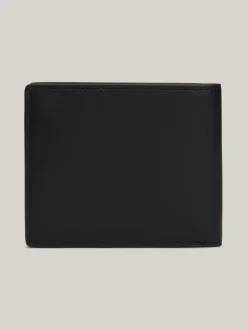 Portfele & Breloczki Do Kluczy*Tommy Hilfiger Składany Portfel Ze Skóry Hilfiger Monotype BLACK
