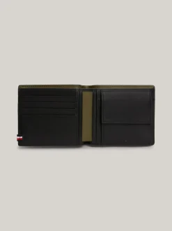 Portfele & Breloczki Do Kluczy*Tommy Hilfiger Składany Portfel Ze Skóry Hilfiger Monotype BLACK
