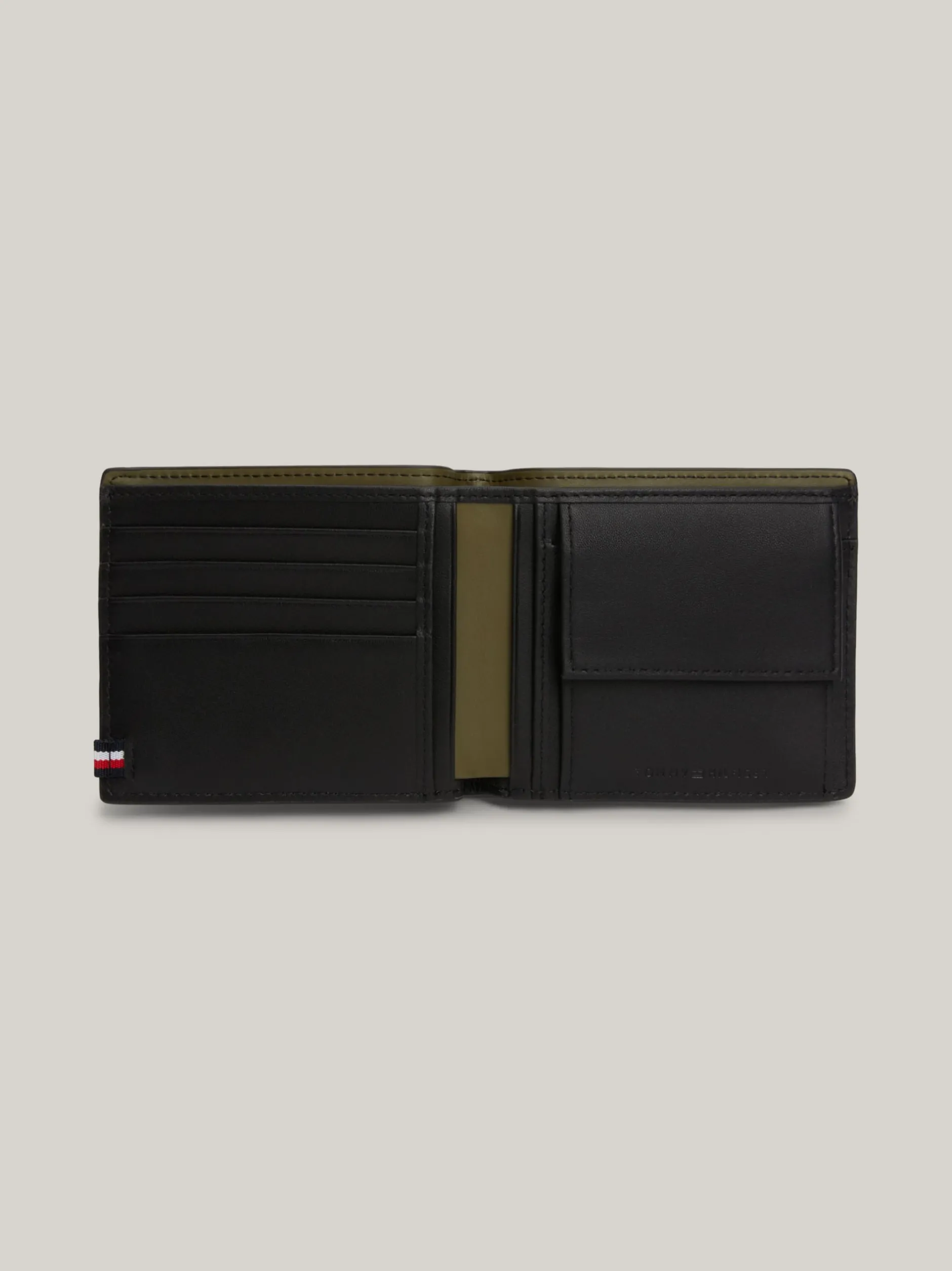 Portfele & Breloczki Do Kluczy*Tommy Hilfiger Składany Portfel Ze Skóry Hilfiger Monotype BLACK