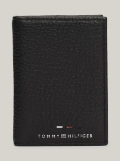 Portfele & Breloczki Do Kluczy*Tommy Hilfiger Składany Portfel Ze Skóry Premium BLACK