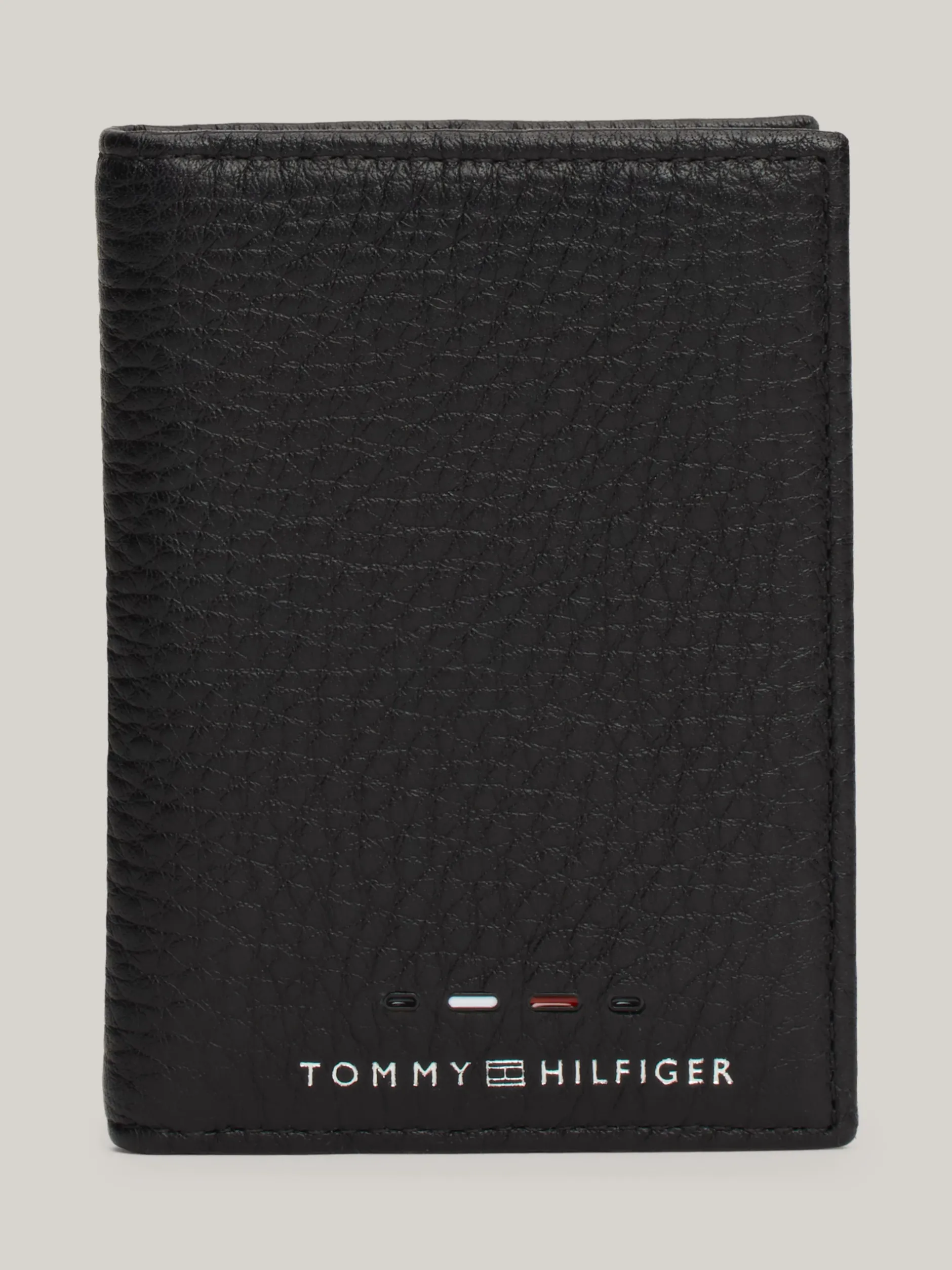 Portfele & Breloczki Do Kluczy*Tommy Hilfiger Składany Portfel Ze Skóry Premium BLACK