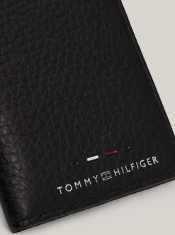 Portfele & Breloczki Do Kluczy*Tommy Hilfiger Składany Portfel Ze Skóry Premium BLACK