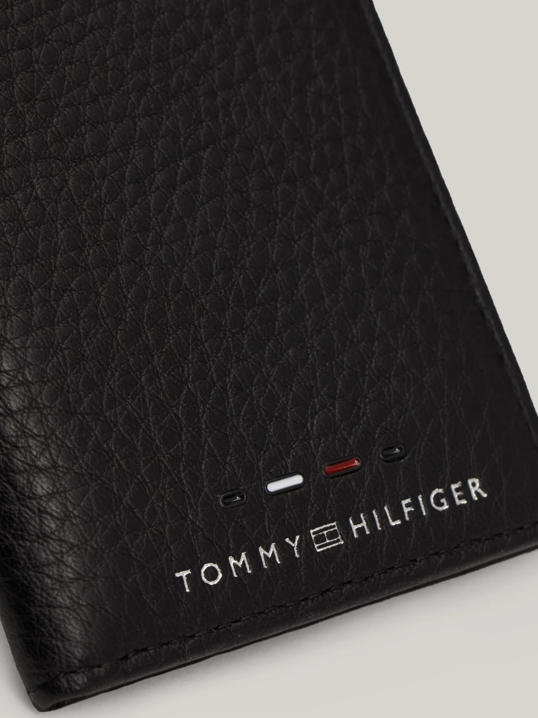 Portfele & Breloczki Do Kluczy*Tommy Hilfiger Składany Portfel Ze Skóry Premium BLACK