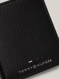 Portfele & Breloczki Do Kluczy*Tommy Hilfiger Składany Portfel Ze Skóry Premium BLACK