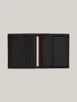 Portfele & Breloczki Do Kluczy*Tommy Hilfiger Składany Portfel Ze Skóry Premium BLACK