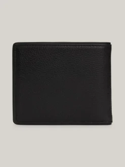 Portfele & Breloczki Do Kluczy*Tommy Hilfiger Składany Skórzany Portfel Casual BLACK