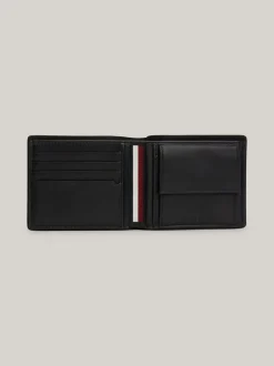 Portfele & Breloczki Do Kluczy*Tommy Hilfiger Składany Skórzany Portfel Casual BLACK
