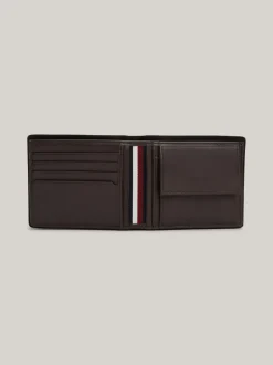 Portfele & Breloczki Do Kluczy*Tommy Hilfiger Składany Skórzany Portfel Casual COFFEE BEAN