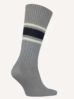 Skarpetki*Tommy Hilfiger Skarpetki Classics O Prążkowanej Fakturze GREY MELANGE / WHITE