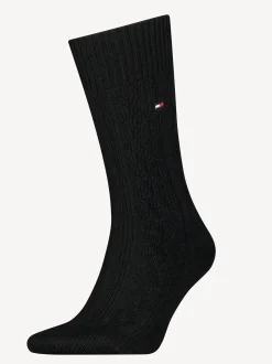 Skarpetki*Tommy Hilfiger Skarpetki Classics O Warkoczowym Splocie BLACK