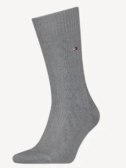 Skarpetki*Tommy Hilfiger Skarpetki Classics O Warkoczowym Splocie DARK GREY MELANGE