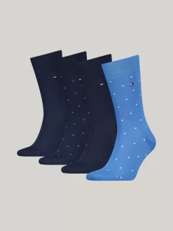 Skarpetki*Tommy Hilfiger Skarpetki W Kropki – 4 Pary W Zestawie BLUE / NAVY