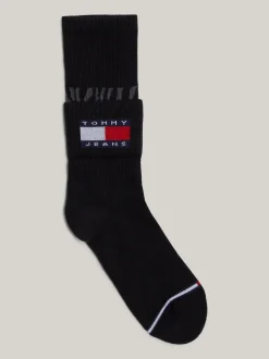 Bielizna & Skarpetki|Underwear & Socks*Tommy Hilfiger Skarpetki Z Logo Z Odwijanym Mankietem BLACK