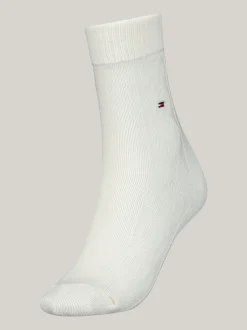 Skarpetki & Rajstopy*Tommy Hilfiger Skarpetki Ze Splotem Warkoczowym OFF WHITE