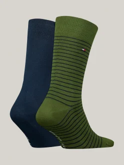 Skarpetki*Tommy Hilfiger Skarpety W Drobne Paski ARMY GREEN