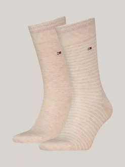 Skarpetki*Tommy Hilfiger Skarpety W Drobne Paski BEIGE COMBO