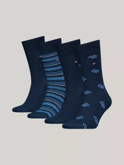 Skarpetki*Tommy Hilfiger Skarpety W Ozdobnym Pudełku, Zestaw 4 Par NAVY COMBO