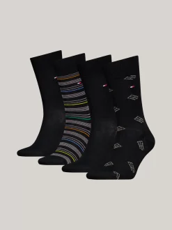 Skarpetki*Tommy Hilfiger Skarpety W Ozdobnym Pudełku, Zestaw 4 Par BLACK COMBO